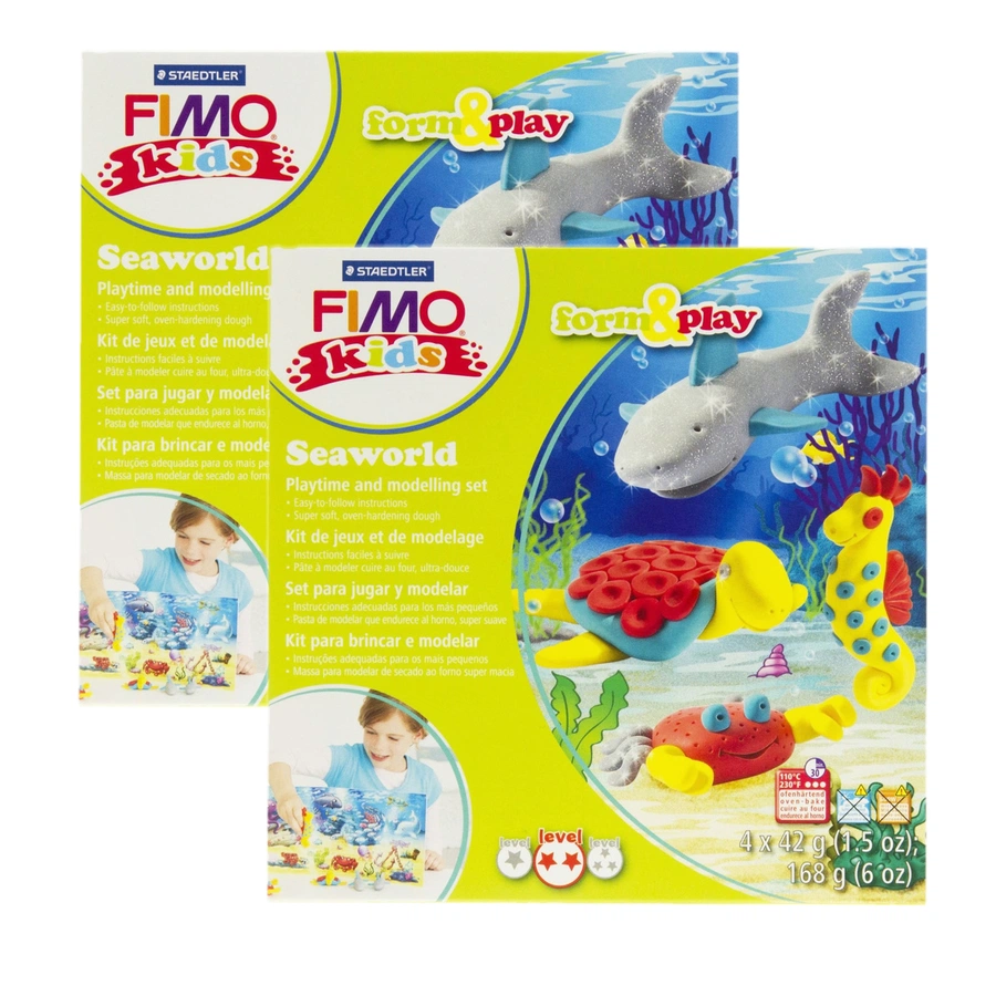 изображение Набор полимерной глины fimo kids подводный мир 4 цвета по 42 г + стек