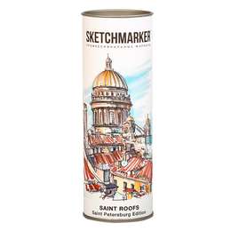 изображение Набор спиртовых маркеров sketchmarker saint petersburg edition saint roofs  5шт + линер 0,2 в тубусе