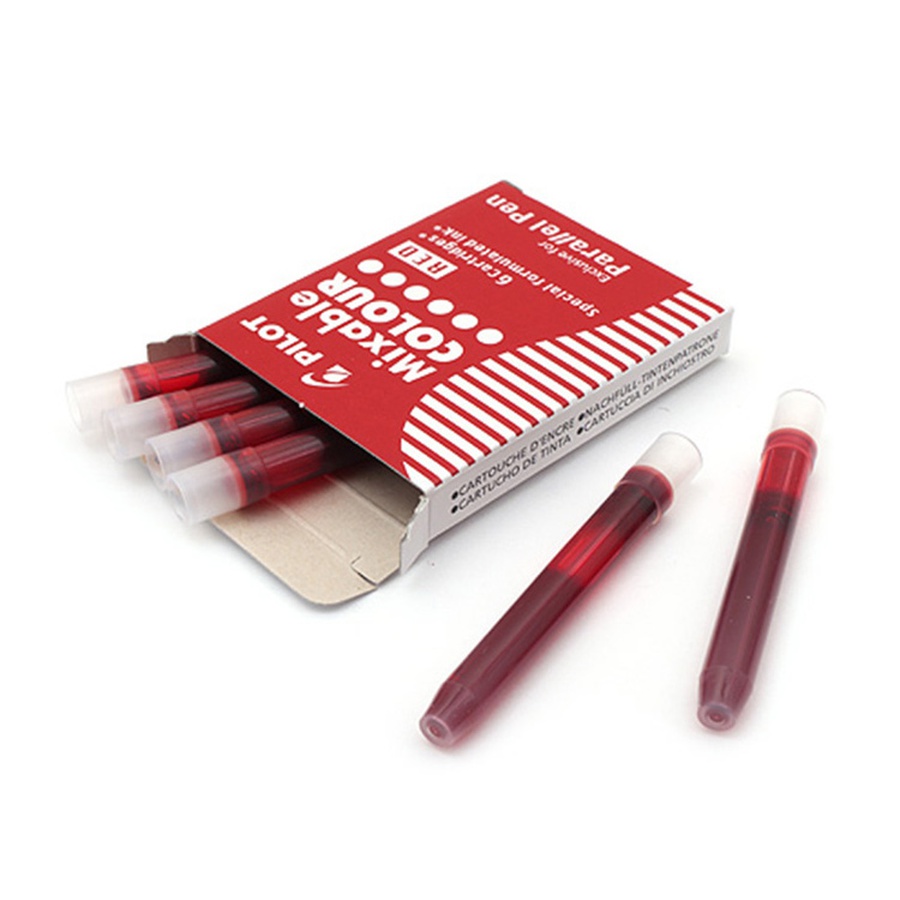 картинка Картриджи для ручек pilot parallel pen 6 штук, красные