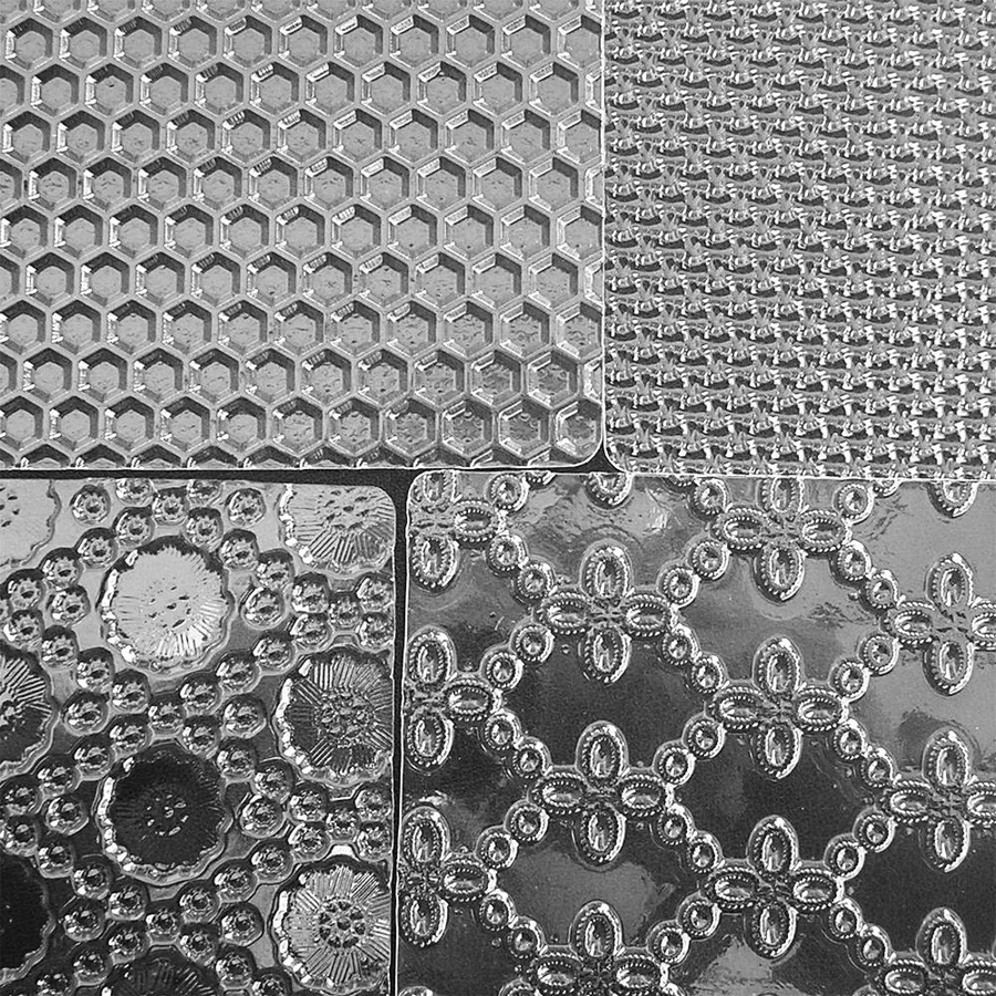 изображение Комплект текстурные листов для полимерной глины с соты, волны, петля, кружево makins