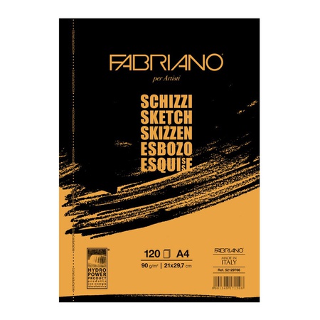 Альбом бумаги для эскизов и набросков Fabriano Schizzi, формат А4, 120 листов плотностью 90 г/м2. Лёгкое зерно, цвет слоновой кости. Такая бумага под…