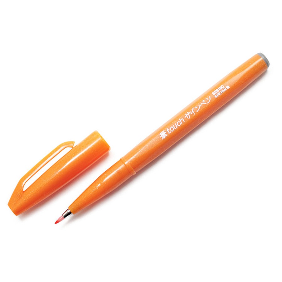 картинка Фломастер-кисть pentel brush sign pen оранжевый