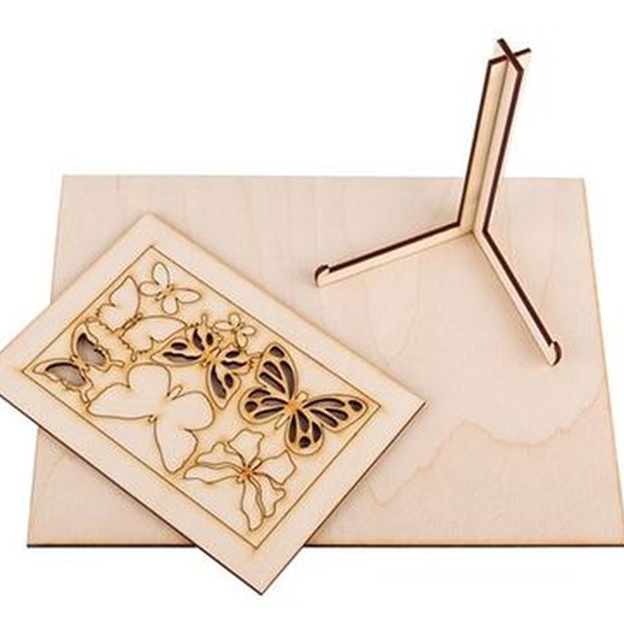 изображение Панно деревянное с фоторамкой для декорирования бабочки