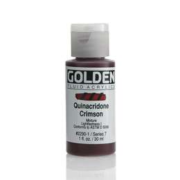 картинка Краска акриловая golden fluid, банка 30 мл, № 2290 квинакридон малиновый