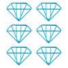 фотография Скрепки фигурные meshu "diamonds", 6 штук
