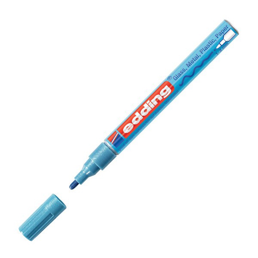 фотография Декоративный маркер, голубой металлик, 1-2мм