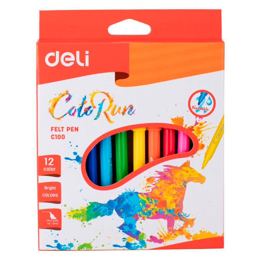 картинка Фломастеры  12 цв "deli. colorun ", европодвес