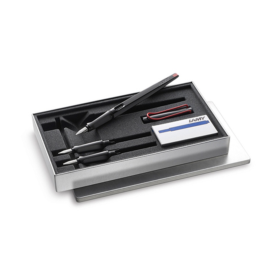 изображение Набор lamy joy 015 с перьевой ручкой, 3-мя сменными перьями, 5-ю картриджами, цвет корпуса черный