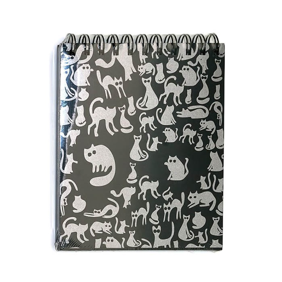 фото Скетчбук для зарисовок на спирали ночные коты гознак, размер 14х18 см, 40 листов черного цвета, 160 г/м2