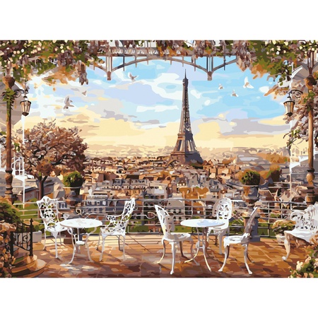 изображение Картина по номерам 40х50 см остров сокровищ "париж", на подрамнике, акрил, кисти