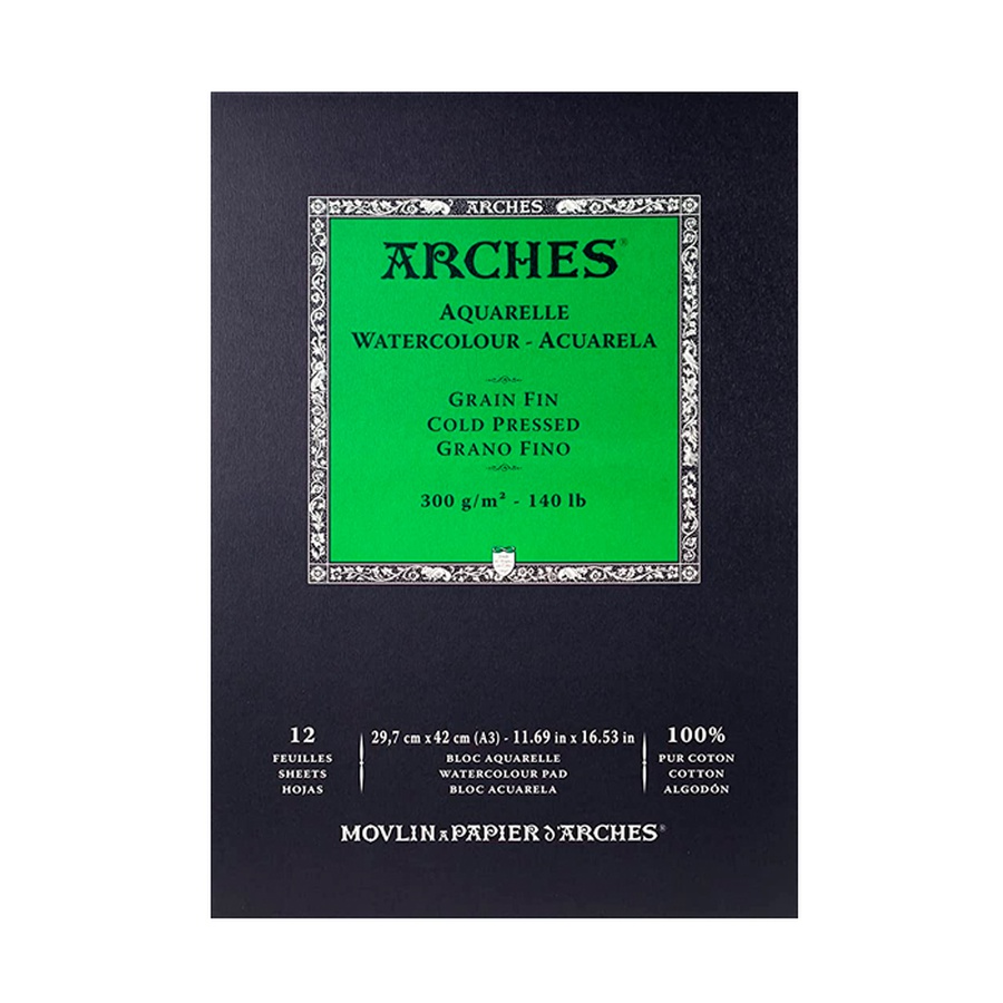 картинка Альбом для акварели arches 29,7х42 см, белый натуральный, 12 л