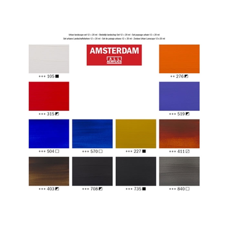 фото Набор акриловых красок amsterdam standart 12цв*20мл город