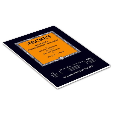 фото Альбом-склейка для акварели arches торшон, плотность 300 г/м2, размер 26х36 см, 12 листов