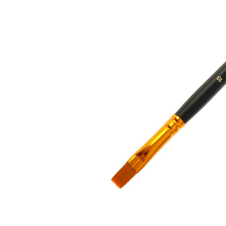 фотография Кисть синтетика roubloff № 10 плоская, длинная ручка, 1327
