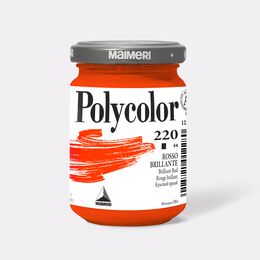 фотография Краска акриловая maimeri polycolor, банка 140 мл, красный яркий