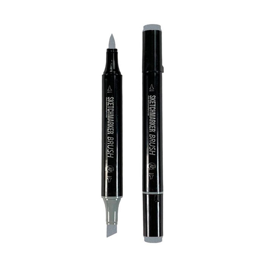картинка Маркер sketchmarker brush двухсторонний на спиртовой основе sg4 простой серый 4