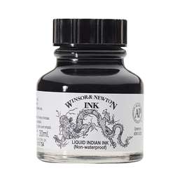 фотография Тушь для каллиграфии winsor & newton индийский черный, 30 мл,