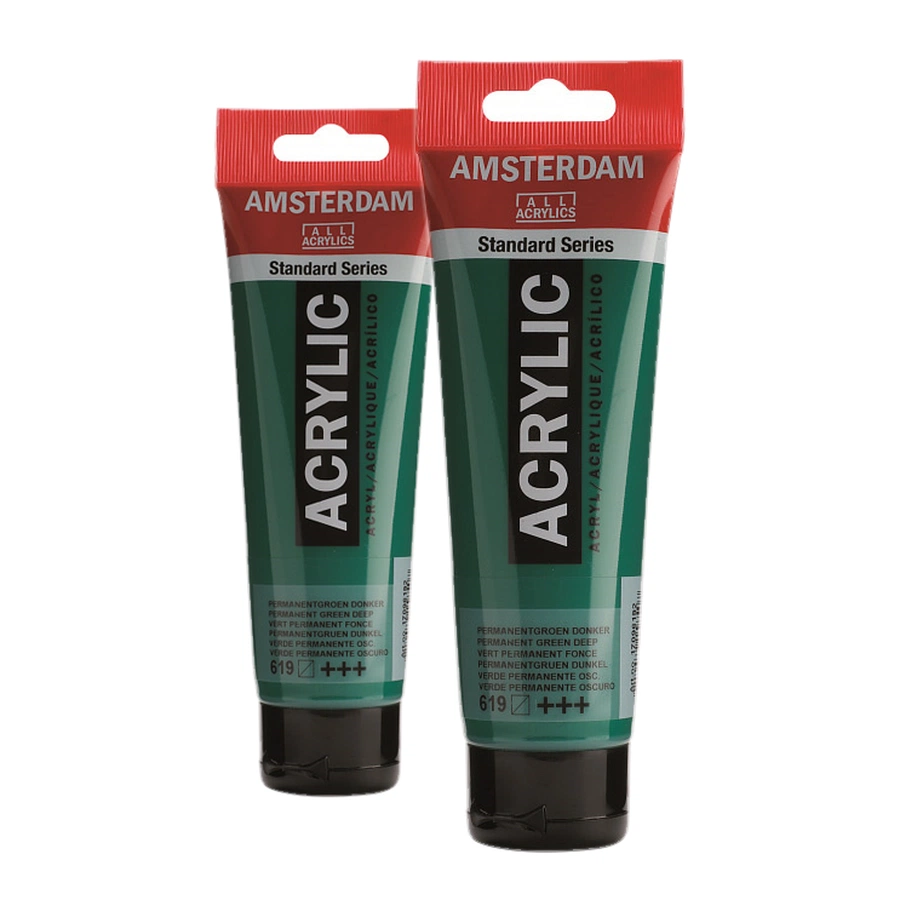 изображение Краска акриловая amsterdam, туба 120 мл, № 619 зелёный насыщенный устойчивый