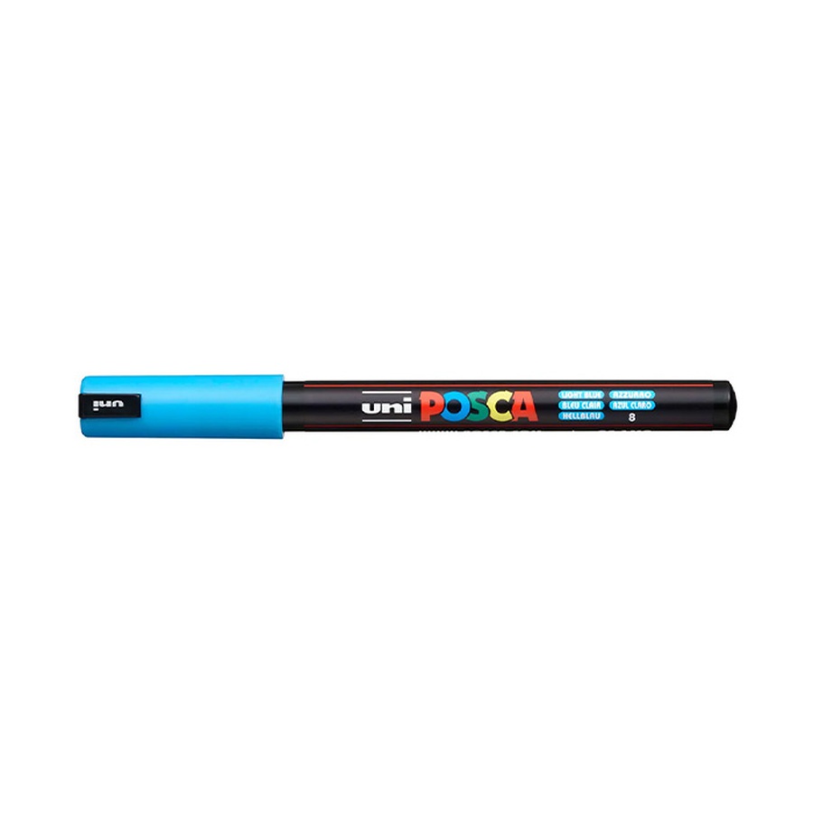 картинка Маркер posca pc-1mr, голубой, 0.7 мм, игольчатый наконечник