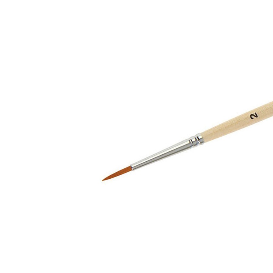 фотография Кисть синтетика мягкая roubloff № 2 круглая, короткая ручка, 1210