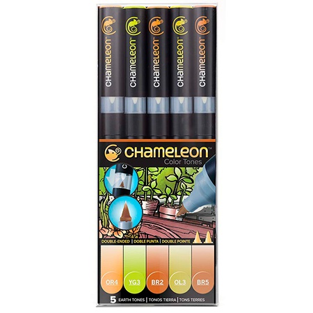 Художественные маркеры на спиртовой основе Chameleon Earth Tones с уникальной системой подачи чернил. Каждый маркер позволяет получить градиент от са…