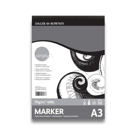 Альбом для маркеров Daler Rowney Simply с плотностью листа 70 г/м2. Бумага изготовлена по специальной технологии, благодаря чему устойчива к протекан…