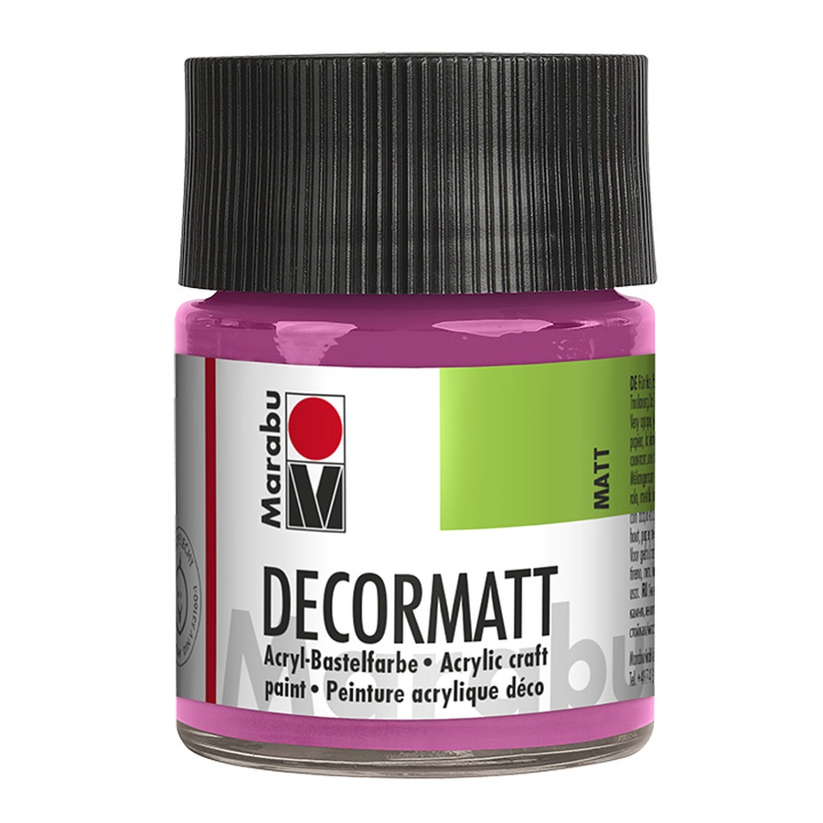 картинка Краска матовая акриловая marabu decormatt, 503, розовый, 50 мл