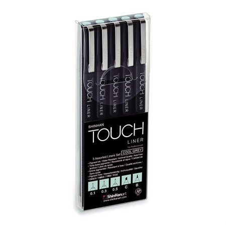 картинка Набор линеров touch liner shinhanart 5 штук, холодный серый