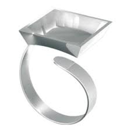 картинка Заготовка для создания бижутерии кольцо с квадратной основой, fimo