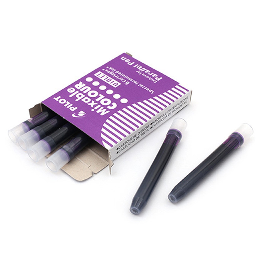 картинка Картриджи для ручек pilot parallel pen 6 штук, фиолетовые
