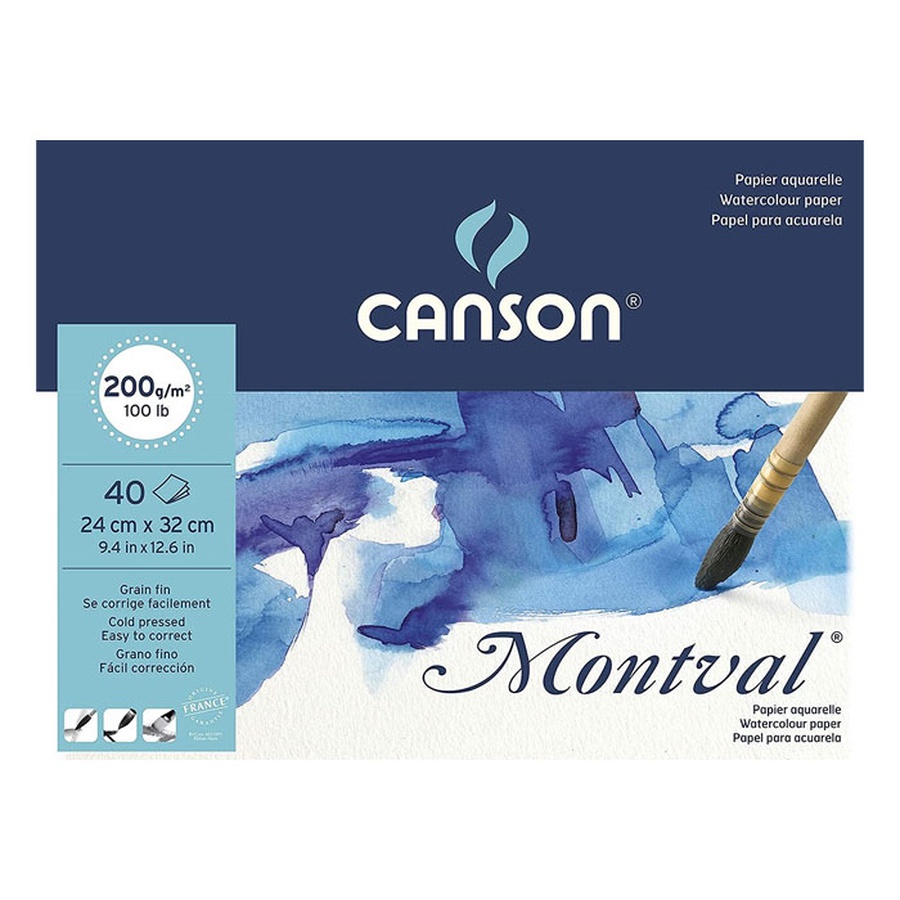 картинка Альбом для акварели canson montval 200 г/м2, 24x32 см, фин