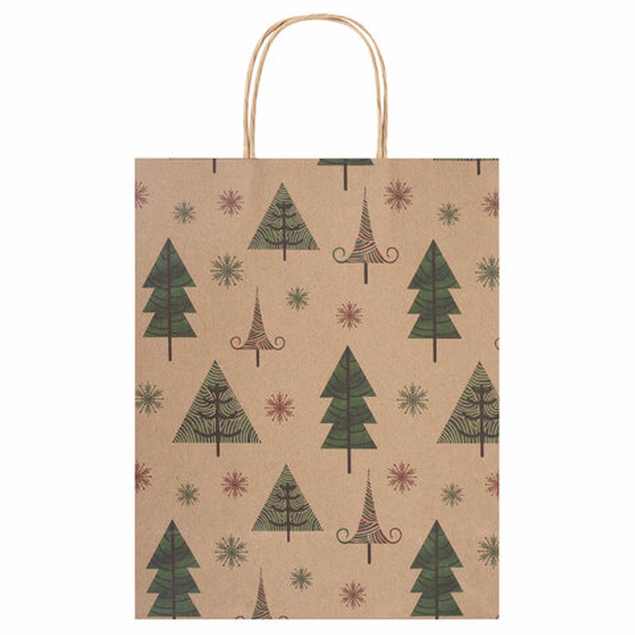 фото Пакет подарочный новогодний 26x13x32см, "kraft winter set", ассорти