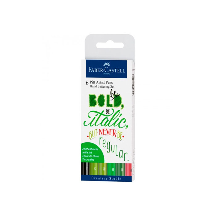фотография Набор капиллярных ручек faber-castell "pitt artist pen lettering" 6шт, 267117_подарок