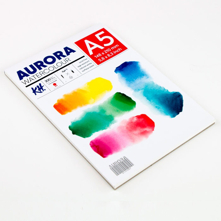 фото Альбом-склейка для акварели aurora hot 300гр/м, целлюлоза 100%, а5, 12л