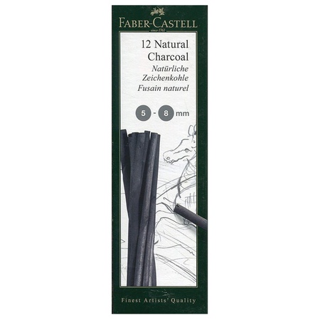 Набор художественного угля Faber-Castell серии Pitt Monochrome, 12 палочек от 5 до 8 мм