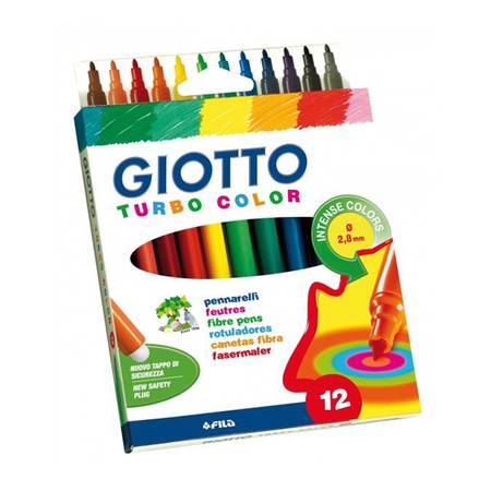 Набор цветных фломастеров Giotto Turbo Color из 12 цветов
