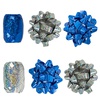 фото Набор для декора и подарков 4 банта, 2 ленты, голография, цвета синий, серебристый