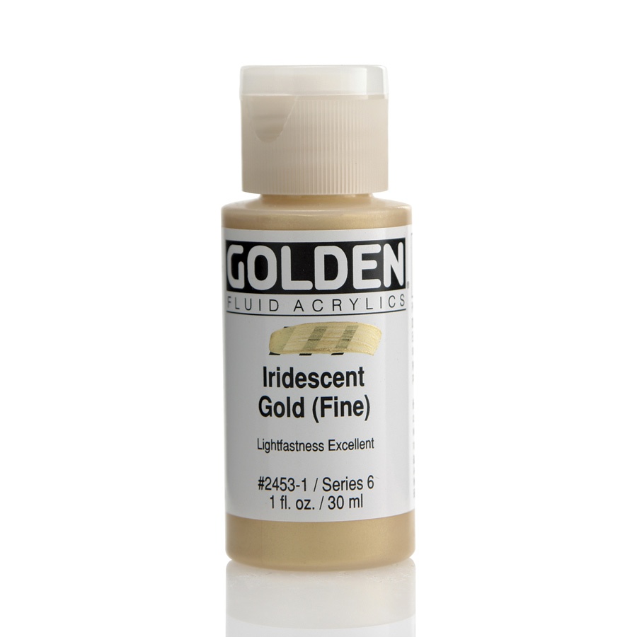 картинка Краска акриловая golden fluid, банка 30 мл, № 2453 золотой иридисцентный