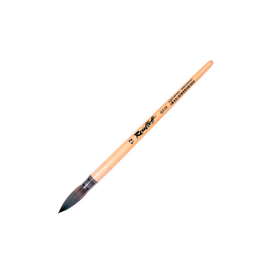 картинка Кисть белка микс roubloff № 12 круглая, короткая ручка, qa10