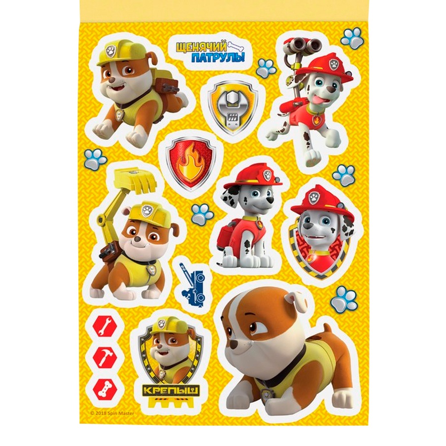 фотография Альбом с наклейками а5 paw patrol "щенячий патруль"