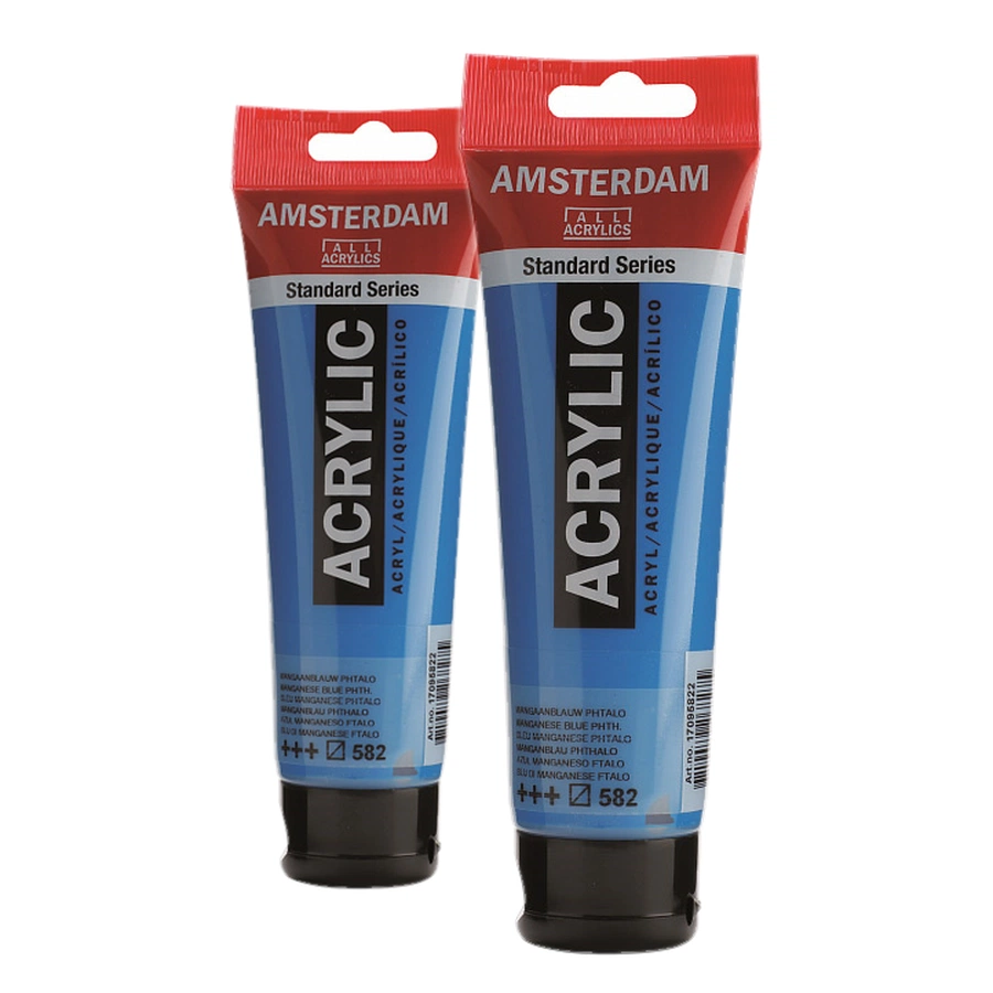 фотография Краска акриловая amsterdam, туба 120 мл, № 582 марганцево-синий фталоцианин