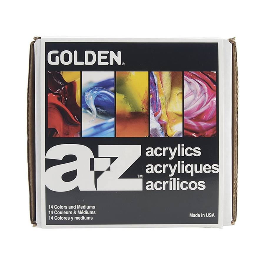 фотография Набор акриловых красок golden a-z starter set 14 предметов