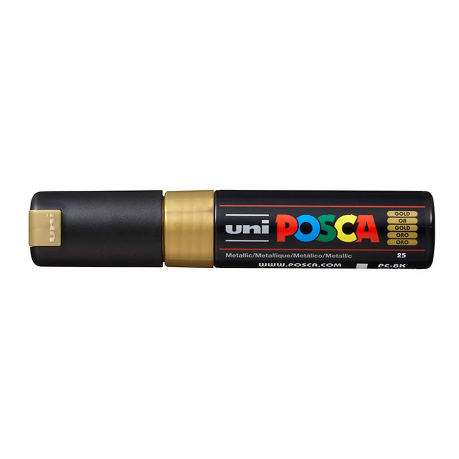 фото Маркер posca pc-8k, золотой, до 8.0 мм, скошенный наконечник