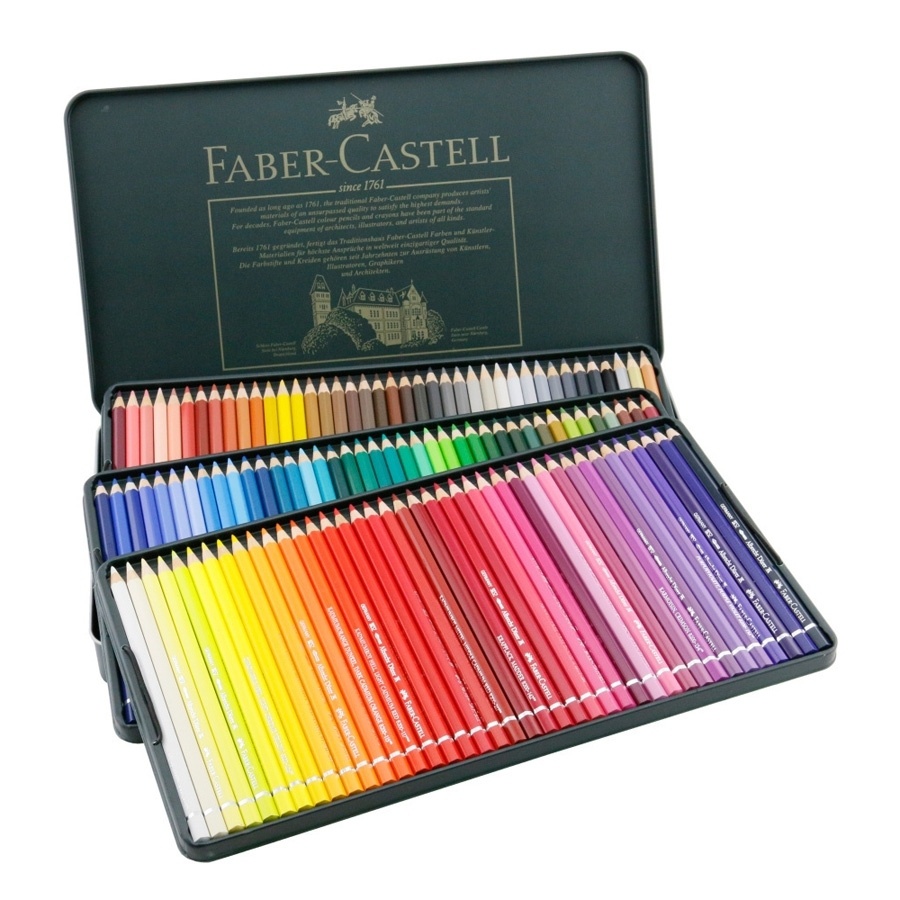 фотография Карандаши акварельные albrecht durer faber-castell 120 цветов, металлическая упаковка