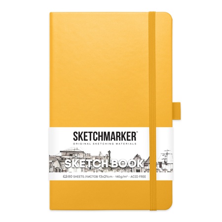 фото Блокнот для зарисовок sketchmarker  13*21 см 80л оранжевый