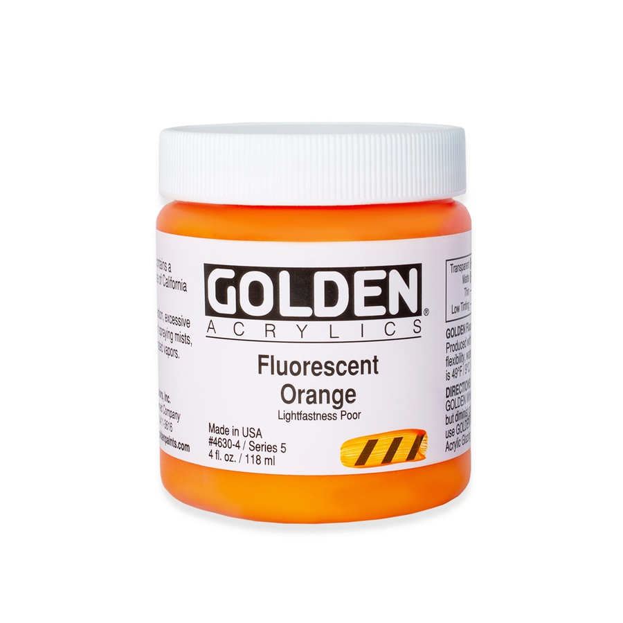 фото Краска акриловая golden heavy body, банка 118 мл, № 4630 оранжевый флуоресцентный