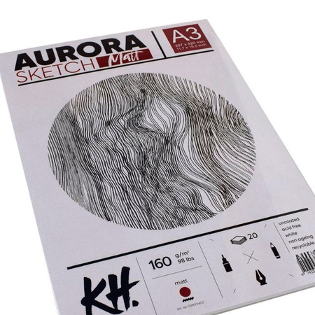 фотография Альбом-склейка для скетчей aurora smooth&matt 160гр/м, целлюлоза 100%, а3, 20л