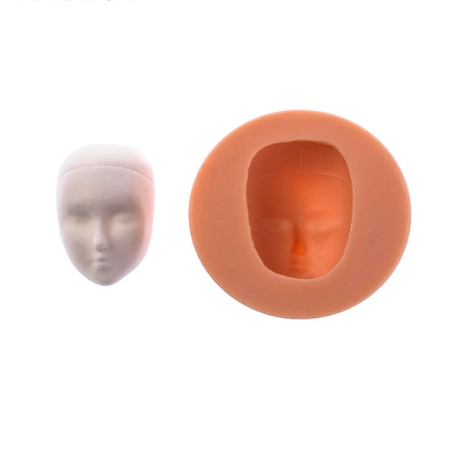 картинка Молд силикон для полимерной глины №529 "голова с чертами лица" 3х2,2 см  микс