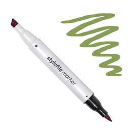 изображение Маркер спиртовой stylefile brush, два пера, 668 зелёный бронзовый