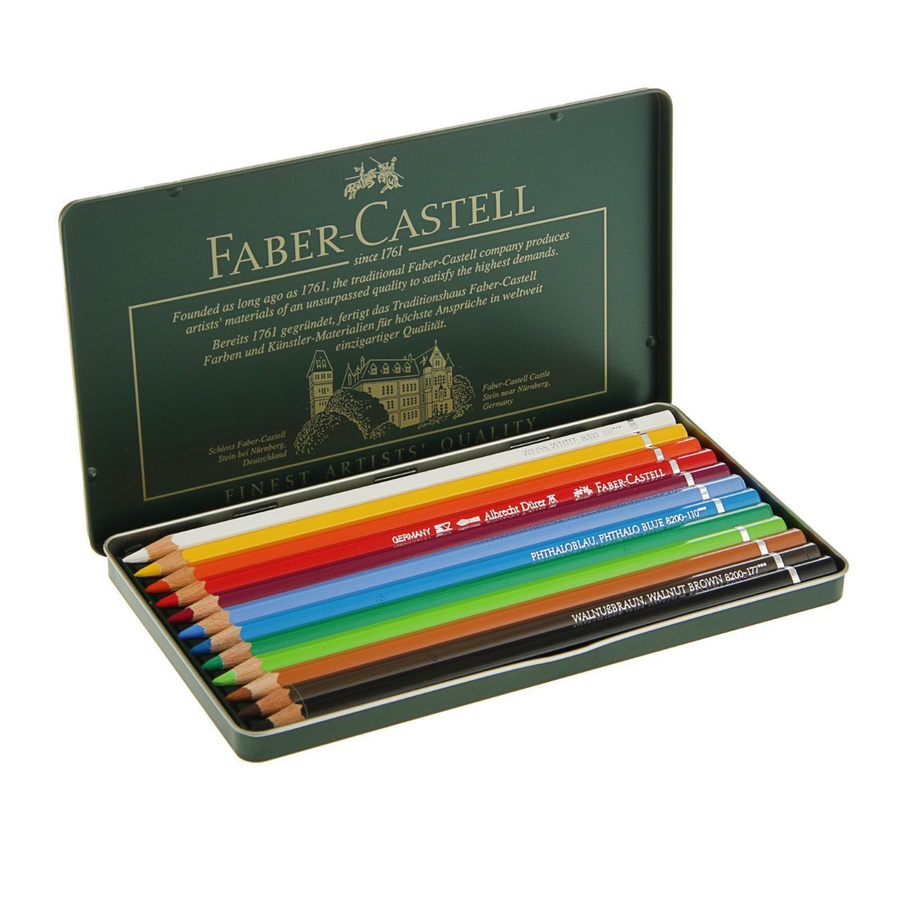 картинка Набор акварельных карандашей faber-castell albrecht durer 12 цветов в металле